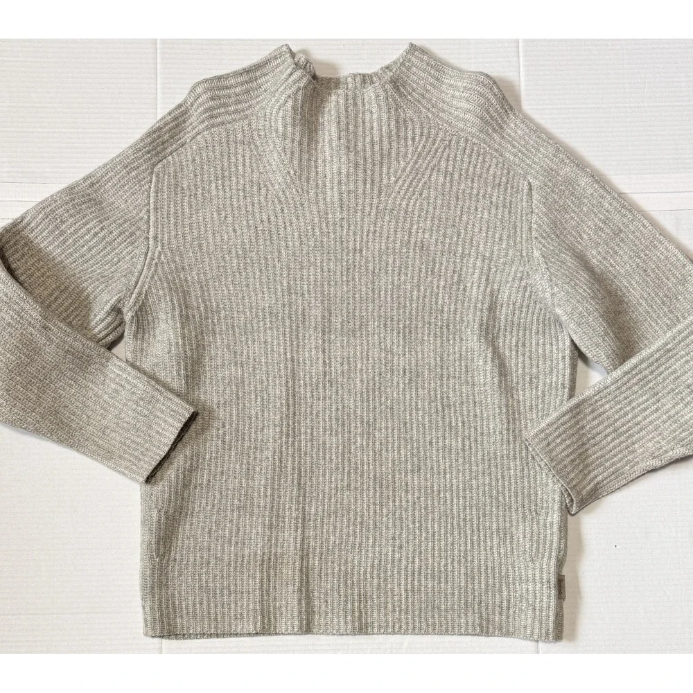 WOOLRICH - Men's Vintage Lambswool Gray Heather Rib Knit Sweater 9073 - Large